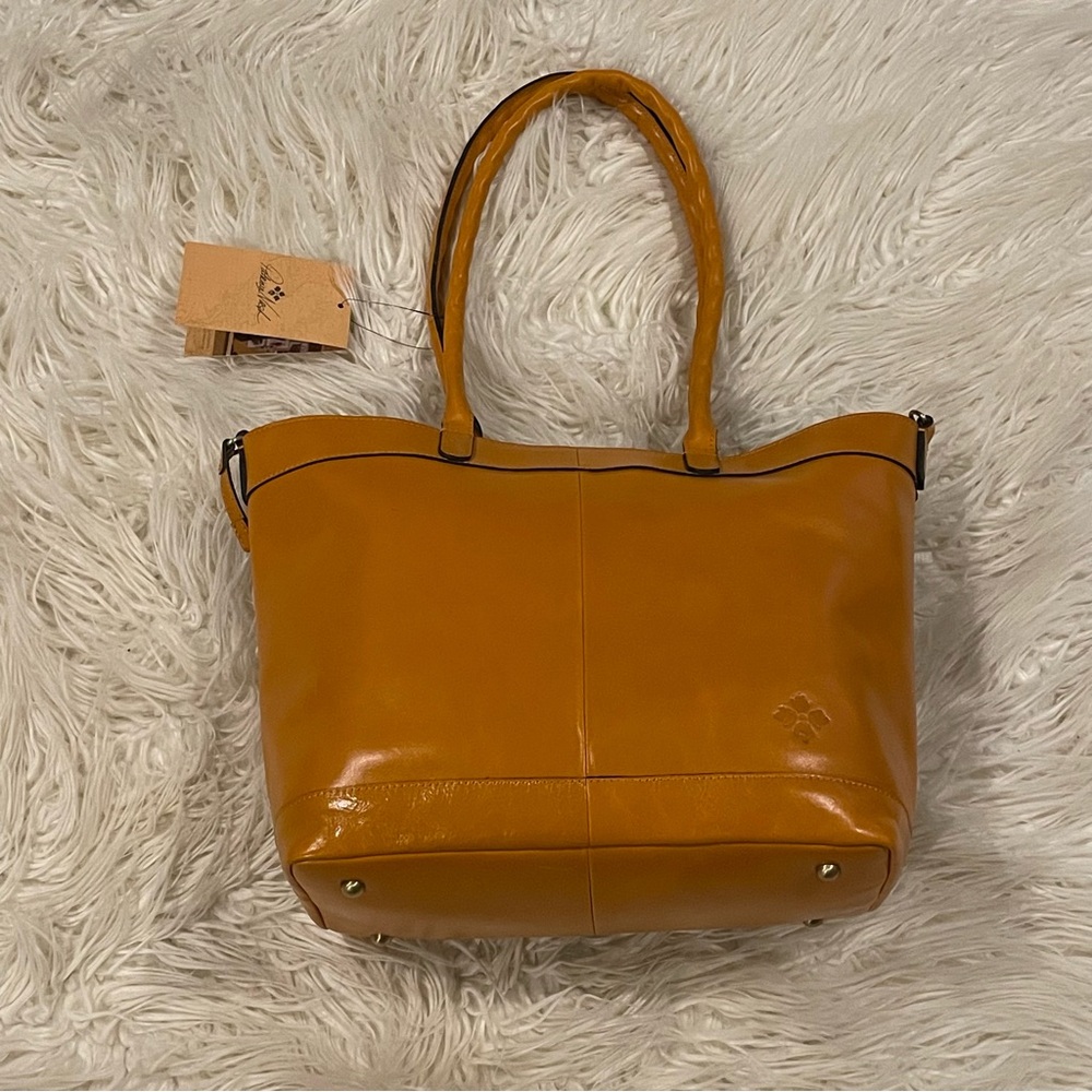 Patricia Nash Convertible Leather Mallory Tote Sun Yellow